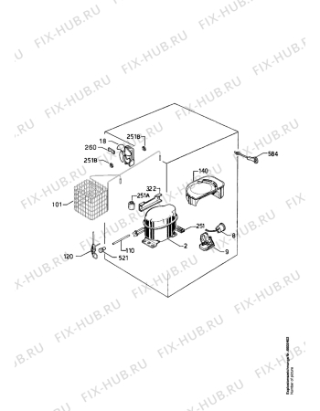 Взрыв-схема холодильника Aeg KU51500 BLOMBERG - Схема узла Refrigerator cooling system