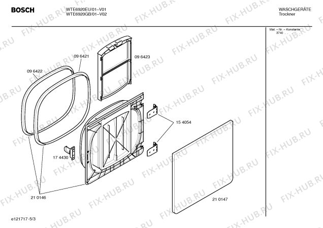 Взрыв-схема сушильной машины Bosch WTE6920EU - Схема узла 03