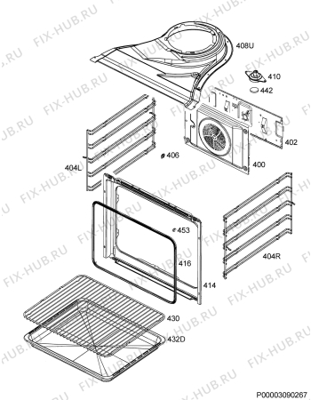 Взрыв-схема плиты (духовки) Aeg BP3103001M - Схема узла Oven