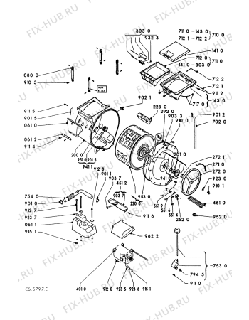 Взрыв-схема стиральной машины Whirlpool AWG 441/WP - Схема узла