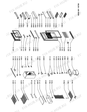 Схема №1 ARB 548/G/R с изображением Часть корпуса для холодильника Whirlpool 481946089634