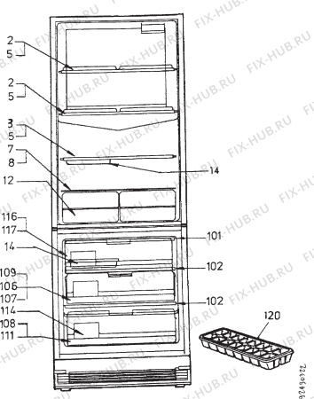 Взрыв-схема холодильника Electrolux ER3410B - Схема узла Section 4