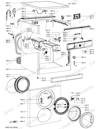 Схема №2 AWO/D 6081/M1 с изображением Обшивка для стиральной машины Whirlpool 480111102537