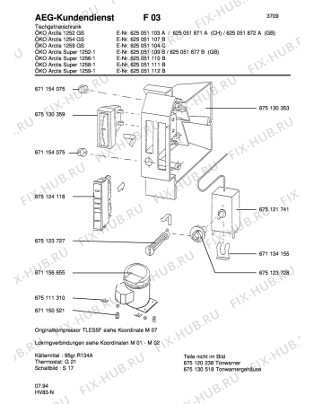 Взрыв-схема холодильника Aeg ARC1254 GS - Схема узла Freezer cooling system