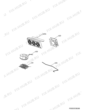Взрыв-схема комплектующей Aeg KBK994519M - Схема узла Fan Units