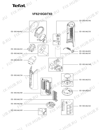 Схема №1 VF6210G0/7X0 с изображением Кабель для обогревателя (вентилятора) Tefal CS-00146492