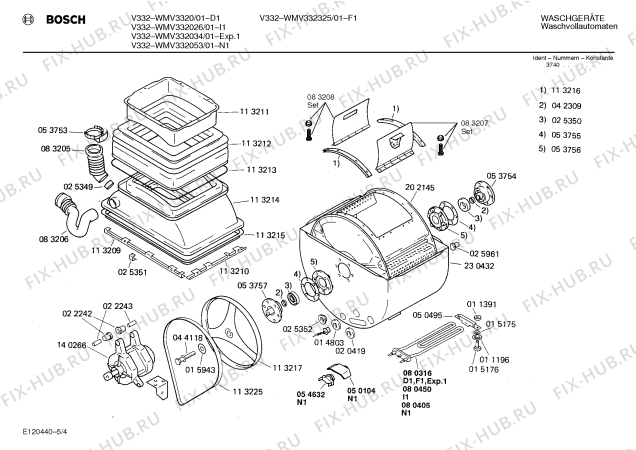 Схема №5 WMV332026 V332 с изображением Панель для стиралки Bosch 00117864