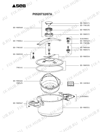 Схема №1 P0520633/07A с изображением Кастрюля для духовки Seb SS-980558