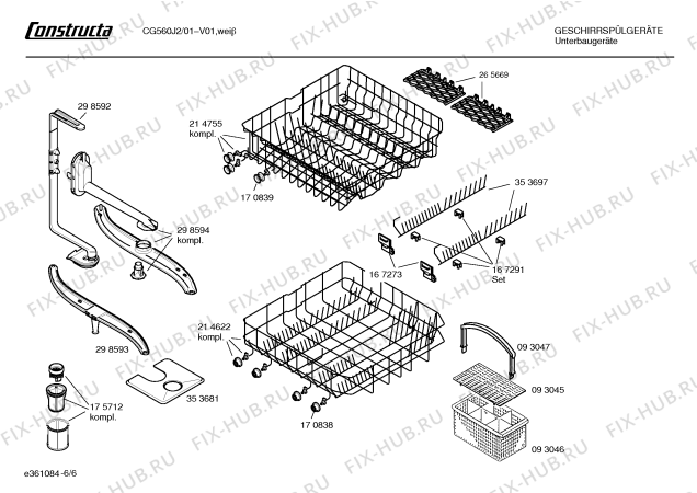 Взрыв-схема посудомоечной машины Constructa CG560J2 - Схема узла 06