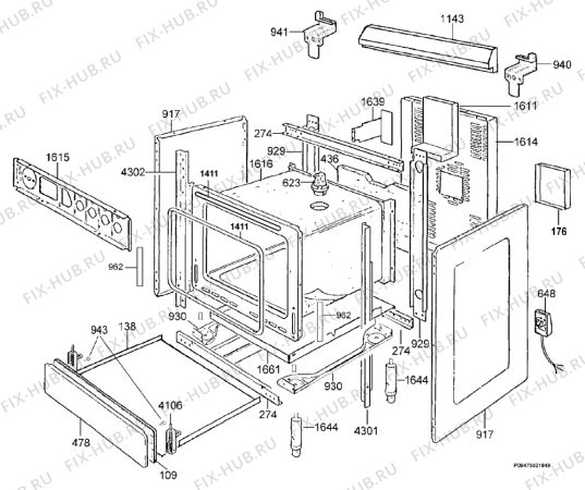 Взрыв-схема комплектующей Zanussi Electrolux ZCM930X - Схема узла Section 1