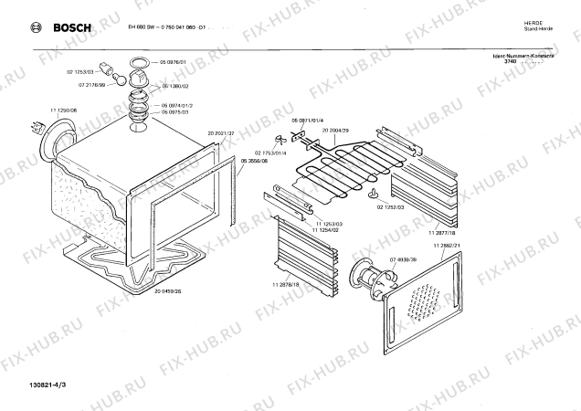 Схема №4 0750041061 EH680SW с изображением Панель для электропечи Bosch 00114346