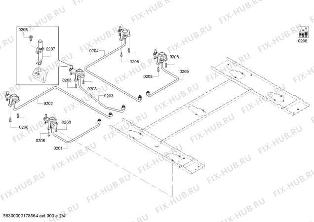 Взрыв-схема плиты (духовки) Bosch NGM5655UC Bosch - Схема узла 02