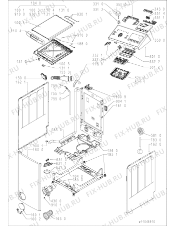 Схема №1 WMTG 722 H EX с изображением Переключатель для стиралки Whirlpool 481010772393