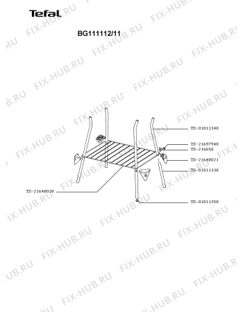 Взрыв-схема гриля Tefal BG111112/11 - Схема узла YP002782.6P2