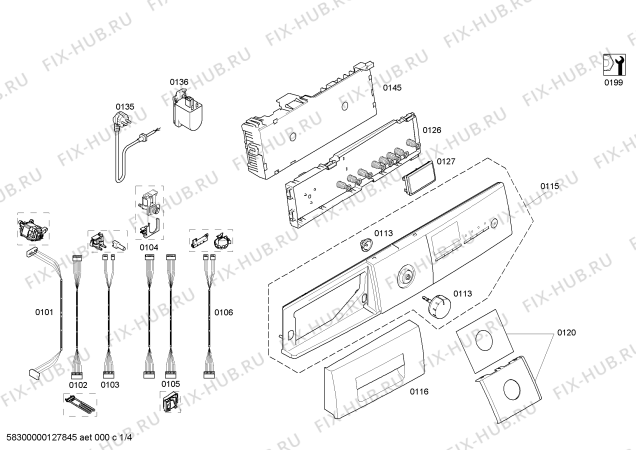 Схема №4 3TS84120A TS8412 CLASEA+A vol.65l 8kg с изображением Панель управления для стиралки Bosch 00662922