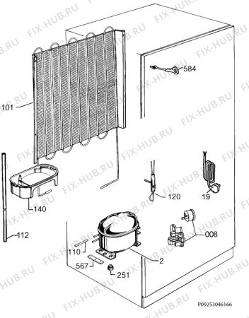 Взрыв-схема холодильника Aeg AIK2751L - Схема узла Cooling system 017