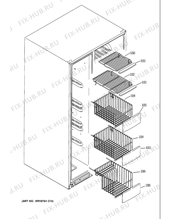 Взрыв-схема холодильника Hotpoint FFU21T (F033495) - Схема узла