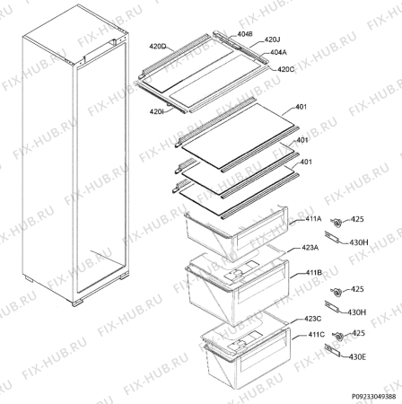 Взрыв-схема холодильника Aeg SKK8182VZC - Схема узла Internal parts