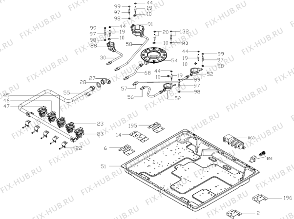 Схема №1 4202.0002 (298508, P604FCF) с изображением Провод для плиты (духовки) Gorenje 309794