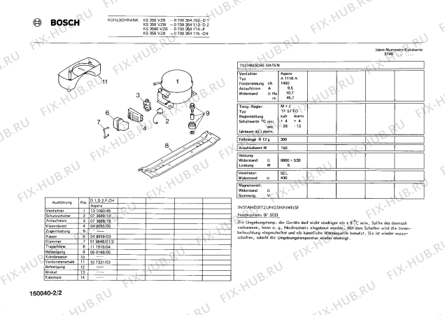 Схема №2 KS351858 с изображением Подшипник для холодильника Bosch 00019848