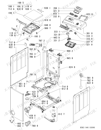 Схема №2 WAT Pure 30 FLD с изображением Блок управления для стиралки Whirlpool 480110100136