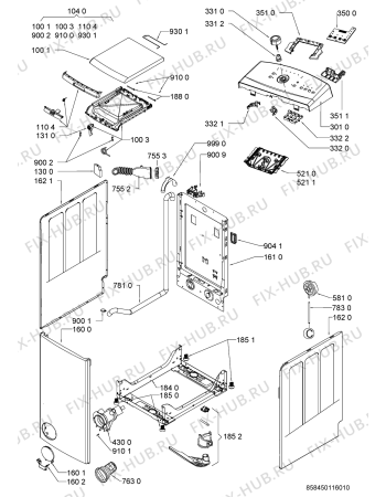 Схема №1 BA 5011 TA+AB с изображением Модуль (плата) для стиральной машины Whirlpool 481010417341