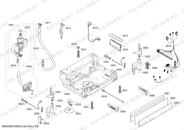 Взрыв-схема посудомоечной машины Bosch SMU46KW01S SilencePlus, Serie 4 - Схема узла 05