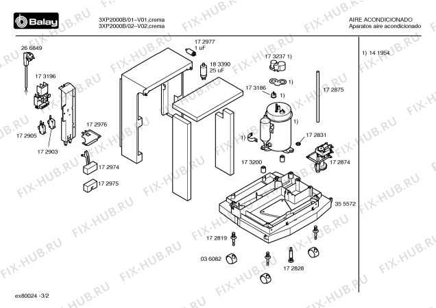 Взрыв-схема кондиционера Balay 3XP2000B Portatil monoblock - Схема узла 02