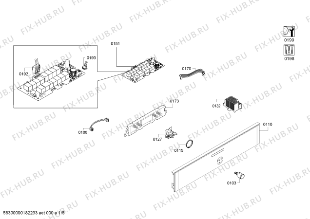 Схема №3 3HB518XF H.BA.NP.C3D.IN.CARRO.FL/.X.E3_COT/ с изображением Панель управления для плиты (духовки) Bosch 00791093