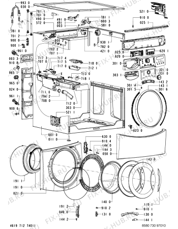 Схема №2 730 BQ/CR с изображением Микромодуль для стиральной машины Whirlpool 480111100799
