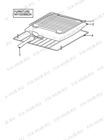 Взрыв-схема плиты (духовки) Electrolux EOD33002K - Схема узла H10 Furniture