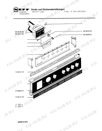 Взрыв-схема плиты (духовки) Neff 1312145731 1077/211LHCD - Схема узла 05