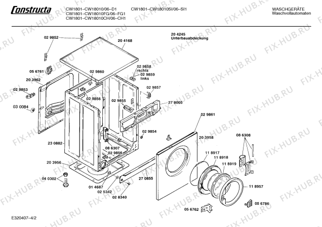 Схема №3 CW18010CH CW1801 с изображением Панель для стиралки Bosch 00273992