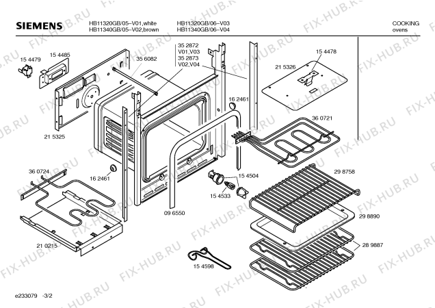 Схема №3 HB11340GB с изображением Панель для электропечи Siemens 00296360