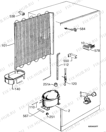 Взрыв-схема холодильника Rosenlew RJP399 - Схема узла Cooling system 017