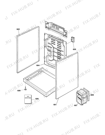 Взрыв-схема плиты (духовки) Indesit KD6C35W (F053270) - Схема узла