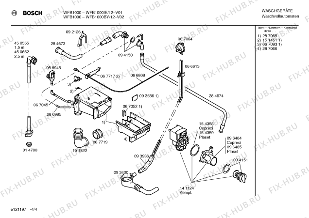 Схема №3 WFB1000IE с изображением Инструкция по эксплуатации для стиралки Bosch 00517081