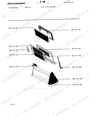 Взрыв-схема вытяжки Aeg 480 D - D - Схема узла Section1