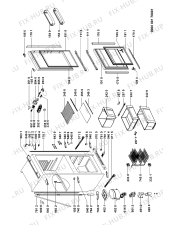 Схема №1 ART 498/R с изображением Дверца для холодильной камеры Whirlpool 481244269379