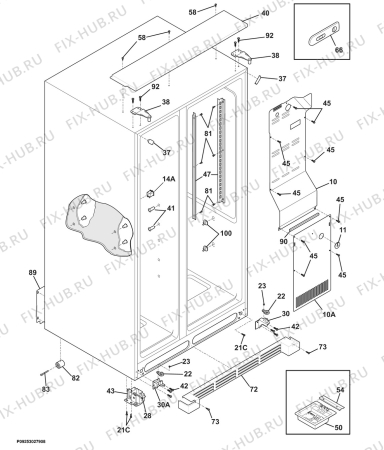 Взрыв-схема холодильника Husqvarna Electrolux QT5000FX6 - Схема узла Housing 001