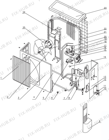 Схема №1 DEINVRC2AUP EXU с изображением Запчасть для кондиционера DELONGHI DAU1730261