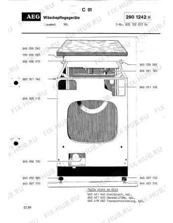 Взрыв-схема посудомоечной машины Aeg LAVMSL - Схема узла Section1