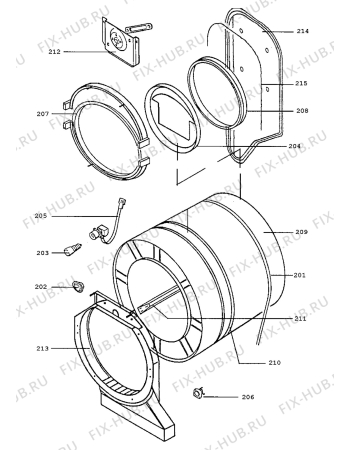 Взрыв-схема стиральной машины Zanussi TD801TC - Схема узла Drum