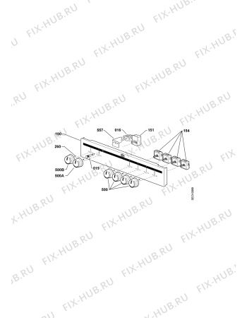 Взрыв-схема плиты (духовки) Aeg Electrolux EH A-W - Схема узла Command panel 037