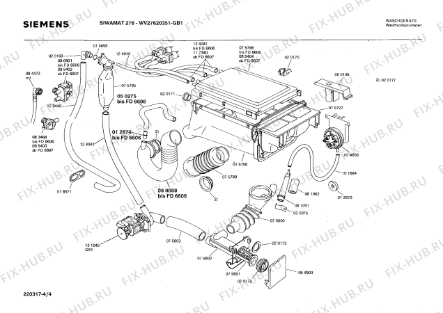 Схема №4 WV27620351 SIWAMAT 276 с изображением Вкладыш в панель для стиралки Siemens 00084842