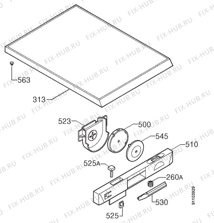 Взрыв-схема посудомоечной машины Zanussi DWS39W - Схема узла Command panel 037