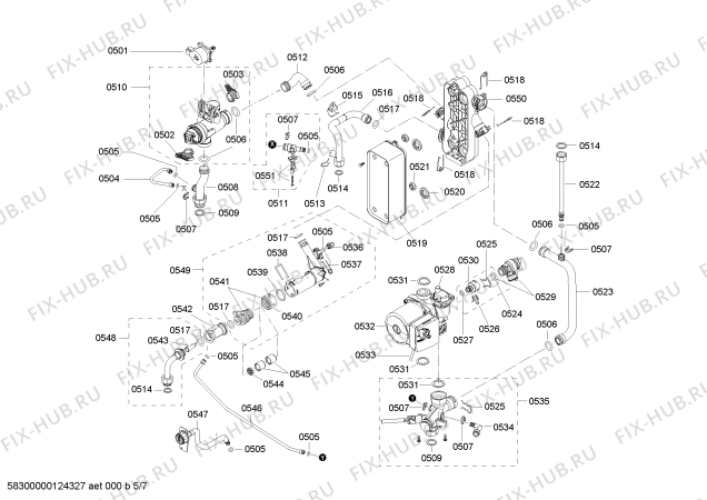Схема №5 B1RDC2841H с изображением Шарнир крышки для электроводонагревателя Bosch 00609623