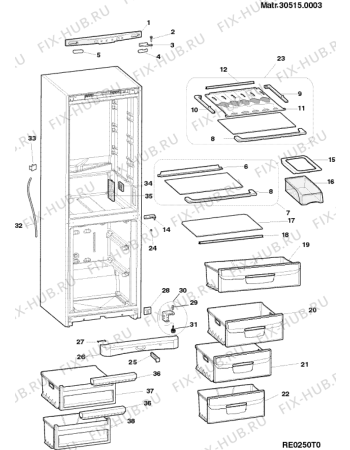 Взрыв-схема холодильника Indesit B35FNFPEX (F033771) - Схема узла