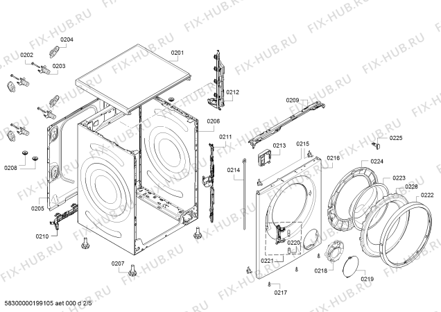 Взрыв-схема стиральной машины Bosch WAT28682IR - Схема узла 02