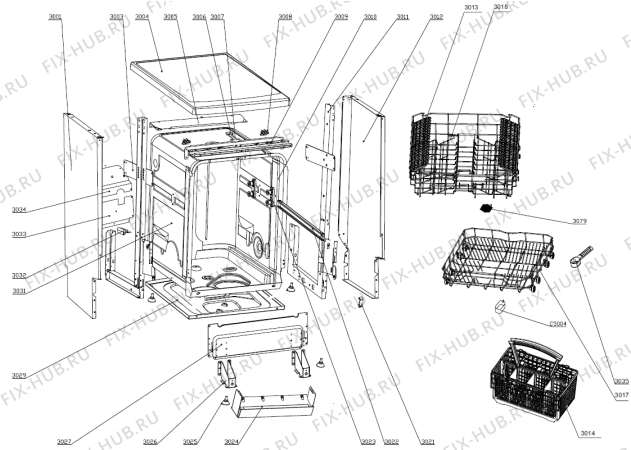 Схема №2 GS610SYW (316961, WQP12-9250D) с изображением Дверца для посудомоечной машины Gorenje 346080